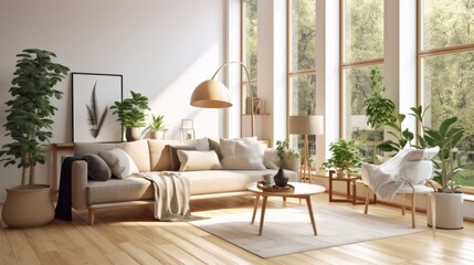 Modern Living Room with Cozy Atmosphere