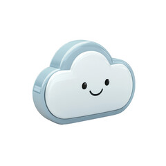 Obraz premium Friendly Cloud Icon - Whimsical and Playful Weather Symbol