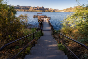 Saguaro Lake in the Sonoran Desert near Phoenix, Arizona