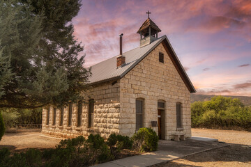 A historic limestone church in Arizona