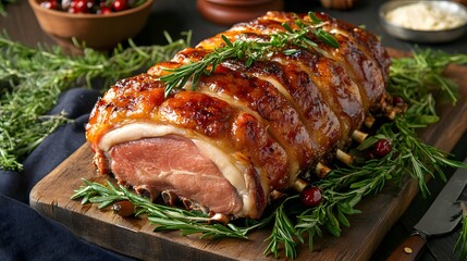 Roast pork shoulder with crackling