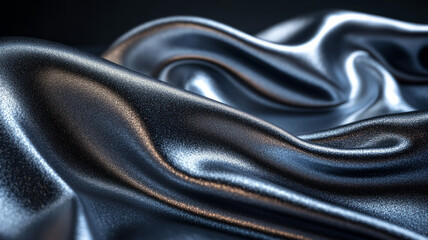 Abstract close-up of shiny metallic fabric