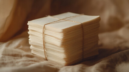 Stack of vintage letters tied with string