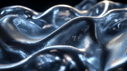 Naklejka premium Metallic fabric with wavy texture and reflections.