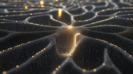 Futuristic abstract network with glowing connections and digital energy flow