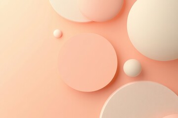 Soft pink and cream shapes float on a warm backdrop, evoking a sense of tranquility and simplicity in an abstract design. Generative AI