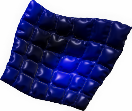 A blue object with a blue background