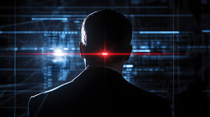 A hacker facing a System Locked warning on a dark screen blocked by advanced cyber security measures.