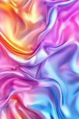 Fototapeta premium Waves of colorful silk fabric create vibrant texture.