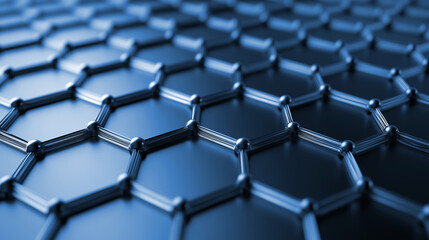 Obraz premium background with graphene nanomaterial structure: hexagonal carbon lattice for enhanced conductivity, strength, and flexibility in electronics, energy storage, and advanced applications