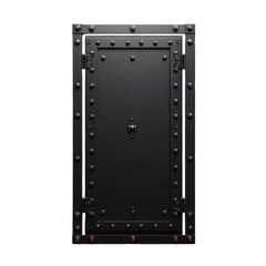Fototapeta premium Sturdy and Secure: A Fortified Black Door with Rivets and Locks