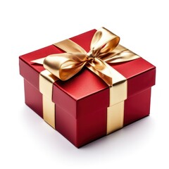Obraz premium Red Gift Box with Golden Bow