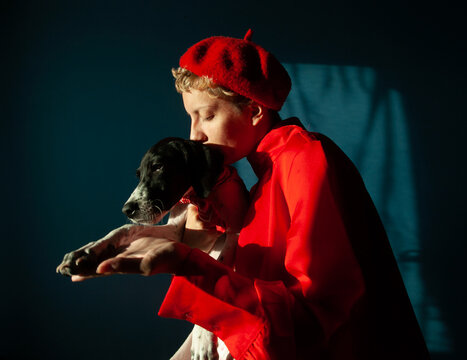 A girl and her dog 