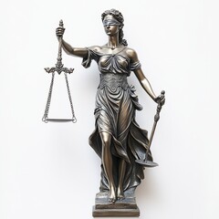Fototapeta premium Lady Justice statue on white background 