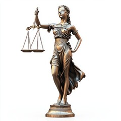 Lady Justice statue on white background " ai generated "