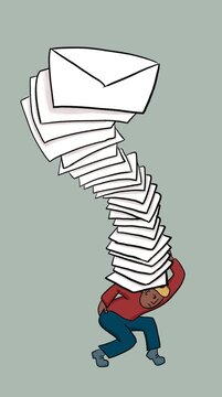A man carrying an excessive workload