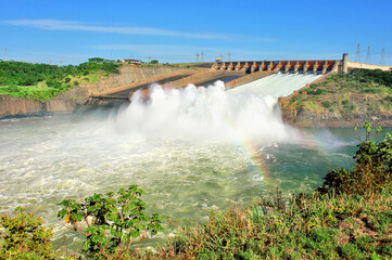 The Itaipu Dam  a hydroelectric dam on the Paraná River located on the border between Brazil and Paraguay
