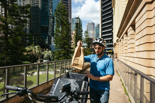 Delivery man picking up an order