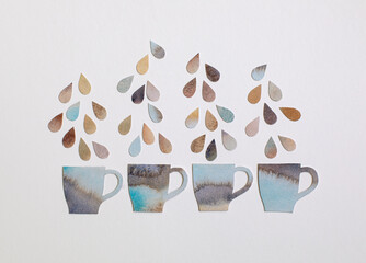 abstract coffee cups