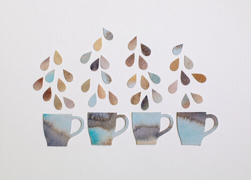 abstract coffee cups