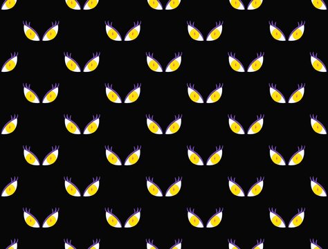 Halloween cat spooky eyes pattern