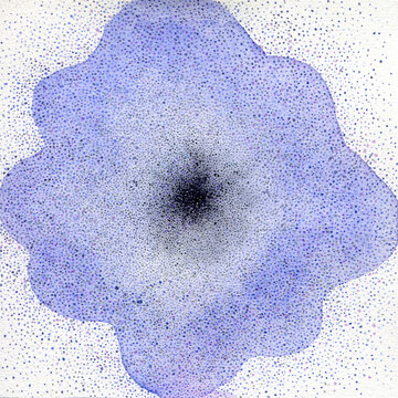 Violet flower - naive art