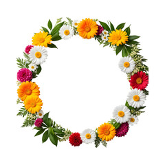 Obraz premium Flowers border circle png transparent background