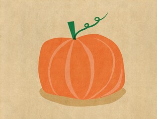 Pumpkin, autumn Illustration on Textured Background