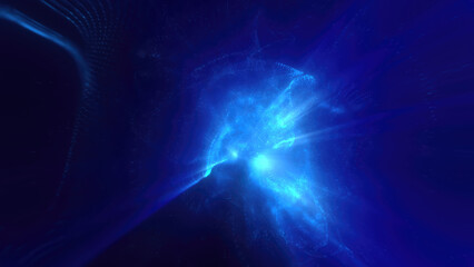 A luminous blue energy sphere core floating in a dark void, evoking a sense of technology and futuristic power. Great for sci-fi and tech themes