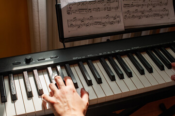 Woman Hands Playing Piano
