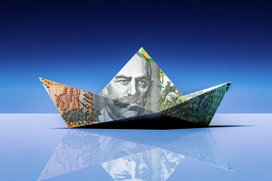 Wealthy Voyage - Australian Dollar Origami Boat