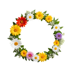 Obraz premium Flowers border circle png transparent background