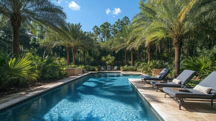 Obraz premium Luxury Poolside Oasis
