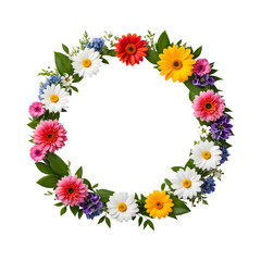 Obraz premium Flowers border circle png transparent background