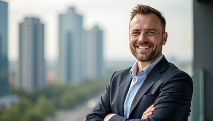 Fototapeta premium Successful Businessman in Modern City
