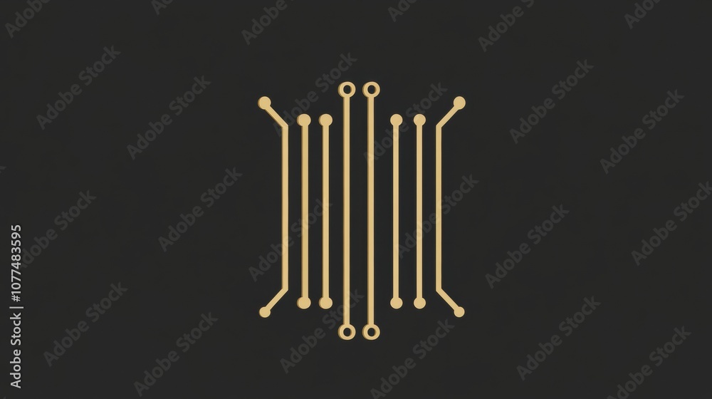 Poster A straightforward design features a microchip icon with digital traces, symbolizing technological advancement and connectivity in electronics. Generative AI
