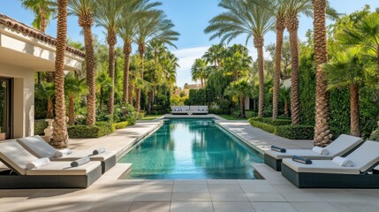 Fototapeta premium Luxury Poolside Oasis