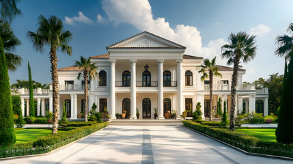 Obraz premium Chesapeake Bay waterfront colonial with private pier and historic gardens, Maryland coastal estate