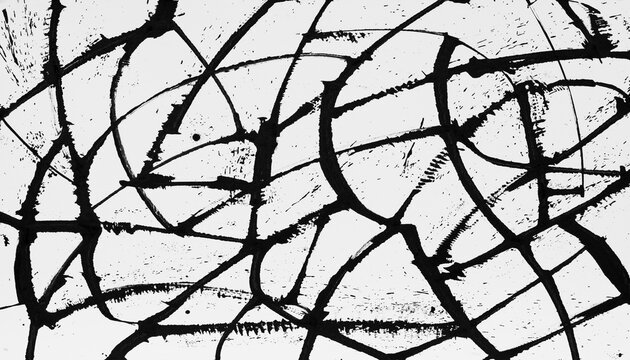 A black and white tangle of irregular lines.