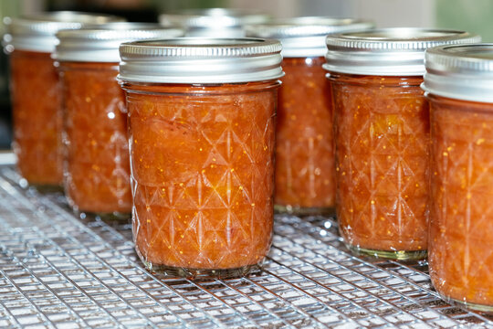 Homemade Jam Canning in Home Kitchen