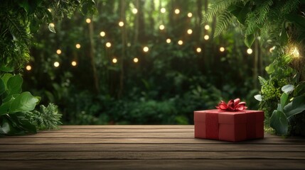 Mystical forest gift box with fairy lights for holiday celebrations and discounts