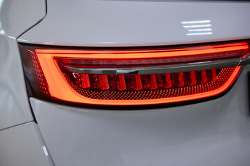 Closeup of a cars automotive tail brake light