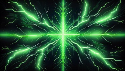 green lightning bolts on a black background