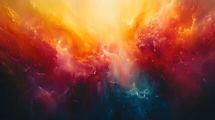Abstract Nebula with Warm and Cool Tones