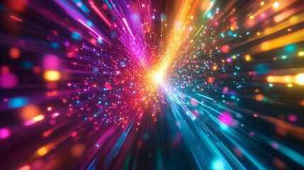 Naklejka premium colorful burst of light radiating from the center