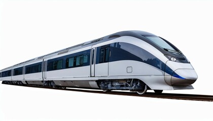 Naklejka premium modern electric train on isolated white background ideal for transport urban transit and railway engine design concepts