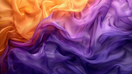 Obraz premium Abstract background of orange and purple fabric with soft, flowing folds.