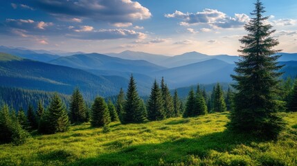 Mountain Meadow at Sunset
