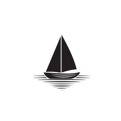 Boat In cartoon, hand-drawn flat style. image for social media, websites and UI. Isolated 2D vector design in logo, icon, sketch style, simple line vector, single color. AI Generative Art.