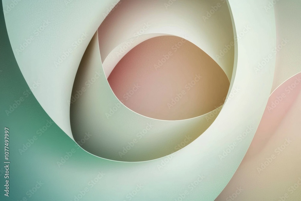 Poster delicate, flowing shapes in muted colors blend harmoniously, inviting a sense of tranquility and min